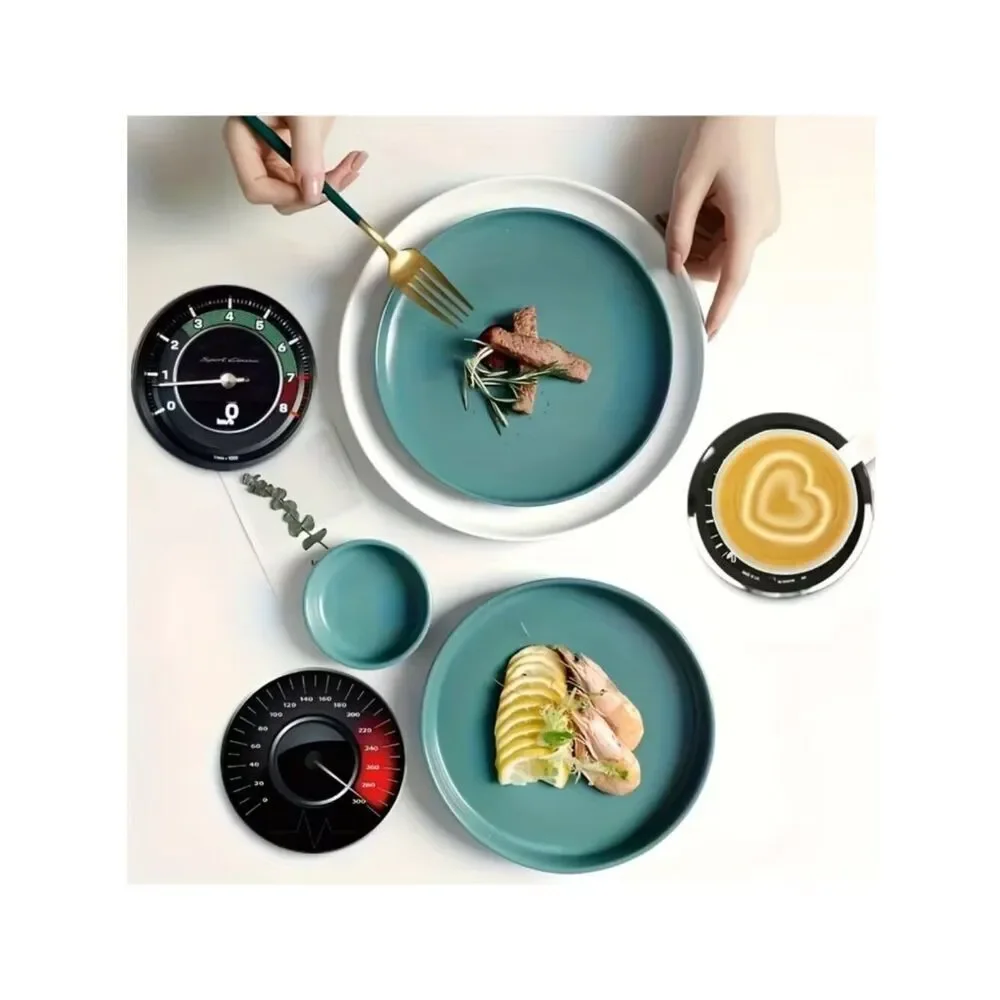 NWT Vintage Car Dashboard Gauge Wooden Coasters Set 6 Pc
